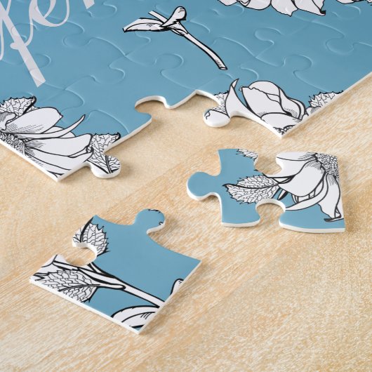 Aangepaste foto blauw Ik hou ervan dat je mijn oma Legpuzzel (Zijkant)