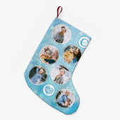 Aangepaste foto Blauw Kleine Kerstsok (Voorkant (Hangend))