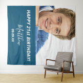 Aangepaste foto blauw-wit-modern op feestdag wandkleed (In Situ (horizontaal))