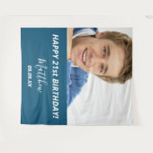 Aangepaste foto blauw-wit-modern op feestdag wandkleed (Voorkant (horizontaal))