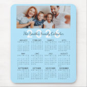 Aangepaste foto blauwe 2026 gezenderle kalender muismat (Voorkant)