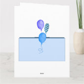 Aangepaste foto blauwe Bundeling en ballonnen Birt Kaart (Achterkant)