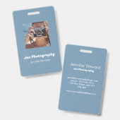Aangepaste foto blauwe fotograaf badge (Voor- en achterkant)