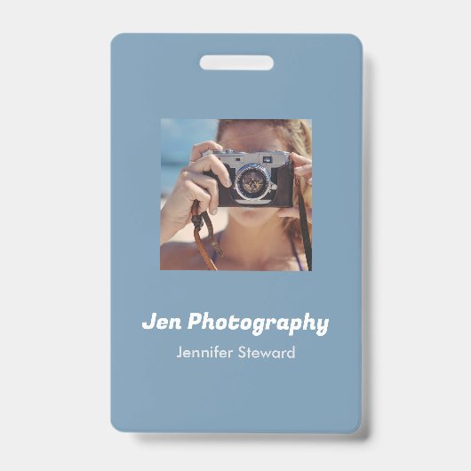 Aangepaste foto blauwe fotograaf badge (Voorzijde)