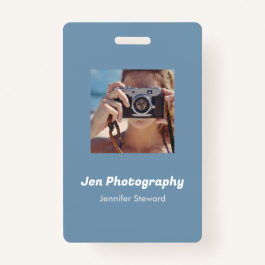Aangepaste foto blauwe fotograaf badge (Voorkant)