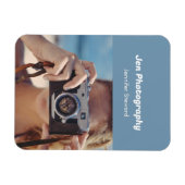 Aangepaste foto blauwe fotograaf magneet (Horizontaal)