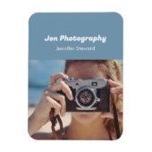 Aangepaste foto blauwe fotograaf magneet (Verticaal)
