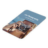 Aangepaste foto blauwe fotograaf magneet (Linkerzijde)