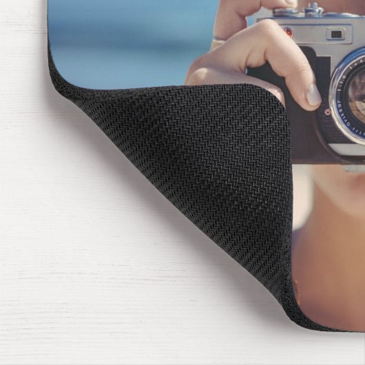 Aangepaste foto blauwe fotograaf muismat (Hoek)