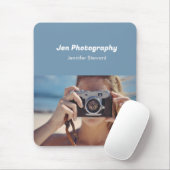 Aangepaste foto blauwe fotograaf muismat (Met muis)