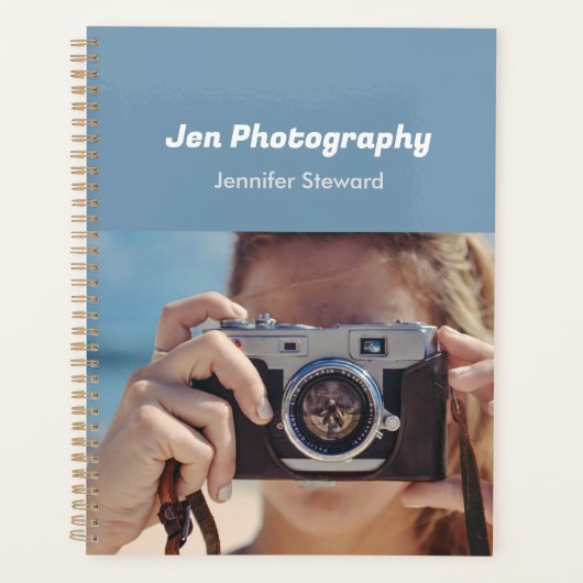 Aangepaste foto blauwe fotograaf planner (Voorkant)