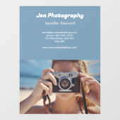 Aangepaste foto blauwe fotograaf raamsticker (Vel)