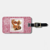 Aangepaste foto Blauwe kant achtergrond Bagagelabel (Voorkant horizontaal)