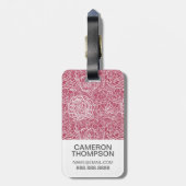 Aangepaste foto Blauwe kant achtergrond Bagagelabel (Achterkant verticaal)