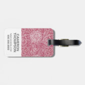 Aangepaste foto Blauwe kant achtergrond Bagagelabel (Achterkant horizontaal)