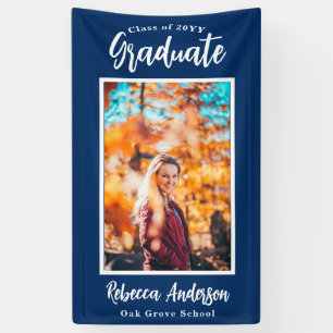 Aangepaste foto Blauwe School Kleur Afstuderen Ban Spandoek