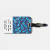 Aangepaste foto Blauwe tinappelen Bagagelabel (Achterkant horizontaal)