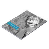 Aangepaste foto Blauwgroen blauwe banner Notitieboek (Linkerzijde)