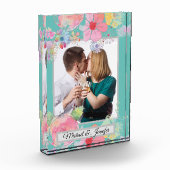 Aangepaste foto blauwgroen en Shabby Chic Floral (Links)