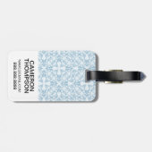 Aangepaste foto Bleek blauw Damask Bagagelabel (Achterkant horizontaal)