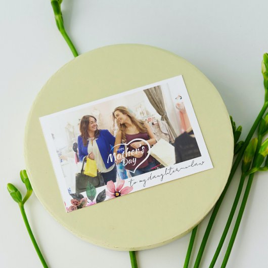 Aangepaste foto bloem Moederdag schoondochter Feestdagen Kaart