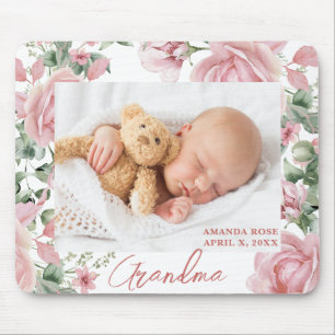 Aangepaste foto bloem nieuwe baby muismat