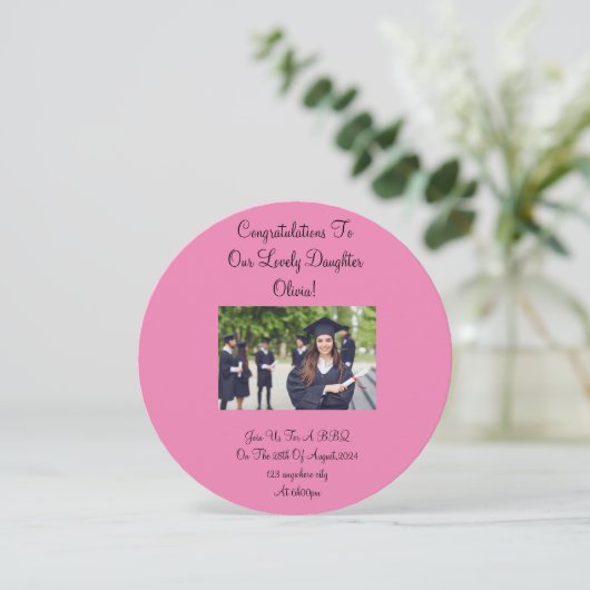 Aangepaste foto Bloemen afstuderen Uitnodiging in  (Staand voorkant)