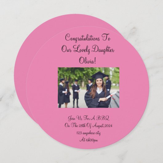 Aangepaste foto Bloemen afstuderen Uitnodiging in  (Voorkant / Achterkant)