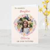 Aangepaste foto  bloemen Dochter Verjaardag Kaart (Gele Bloem)
