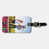 Aangepaste foto-bloemen en levende vogels bagagelabel (Voorkant horizontaal)