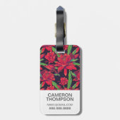 Aangepaste foto-bloemen en levende vogels bagagelabel (Achterkant verticaal)