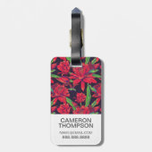 Aangepaste foto-bloemen en levende vogels bagagelabel (Achterkant verticaal)