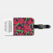Aangepaste foto-bloemen en levende vogels bagagelabel (Achterkant horizontaal)