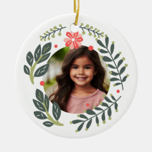 Aangepaste Foto Bloemen Krans Bloem Lijst Keramisch Ornament