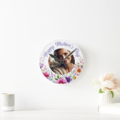 Aangepaste Foto Bloemen Muur Klok – Moederdag Gift (Huis)