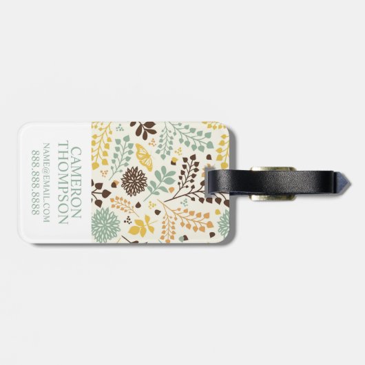 Aangepaste Foto Bloemen Vlinderpatroon Bagagelabel (Achterkant horizontaal)