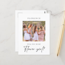 Aangepaste foto Bloemenmeisje voorstel Briefkaart