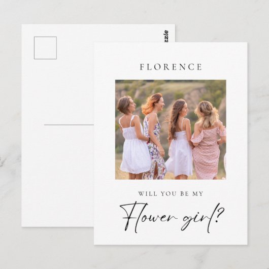 Aangepaste foto Bloemenmeisje voorstel Briefkaart (Voorkant / Achterkant)