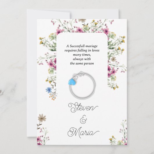 Aangepaste foto Bloemenuitnodiging Kaart (Achterkant)