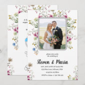 Aangepaste foto Bloemenuitnodiging Kaart (Voorkant / Achterkant)