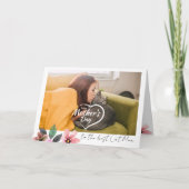 Aangepaste foto bloemige gelukkige Moederdag beste Feestdagen Kaart (Voorkant)