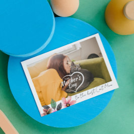 Aangepaste foto bloemige gelukkige Moederdag beste Feestdagen Kaart