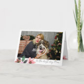 Aangepaste foto bloemige gelukkige moederdag beste feestdagen kaart (Voorkant)