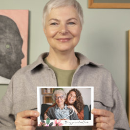 Aangepaste foto bloemrijke Gelukkige Moederdag Oma Feestdagen Kaart