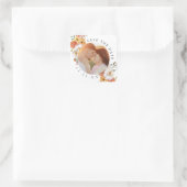 Aangepaste foto bloemstuk save the date vierkante sticker (Tas)