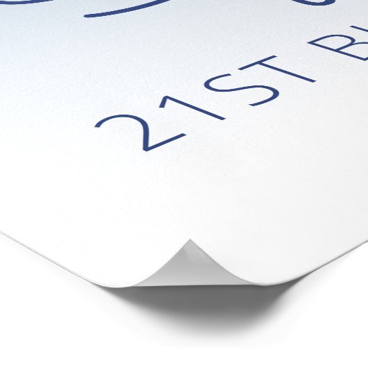 Aangepaste Foto Blue Glitter 21ste Verjaardag Welk Poster (Hoek)