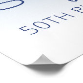 Aangepaste Foto Blue Glitter 50e verjaardag Welkom Poster (Hoek)