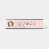 Aangepaste foto Blush Pink Business Elegant Modern Bureau Naambordje (Voorkant)