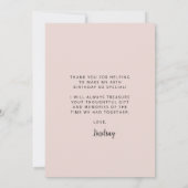 Aangepaste foto Blush Roze 40e Verjaardagsfeestje Bedankkaart (Achterkant)