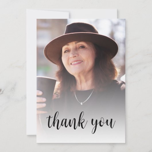 Aangepaste foto Blush Roze 60e Verjaardagsfeestje Bedankkaart (Voorkant)